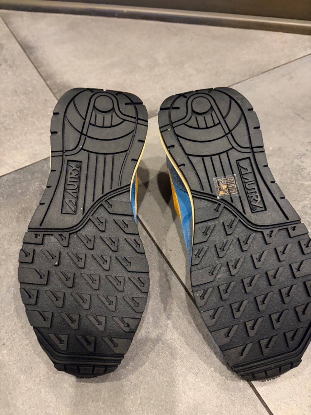 Retro Blue & Yellow Women's Athletic Sneakers - Picture 4 of 5